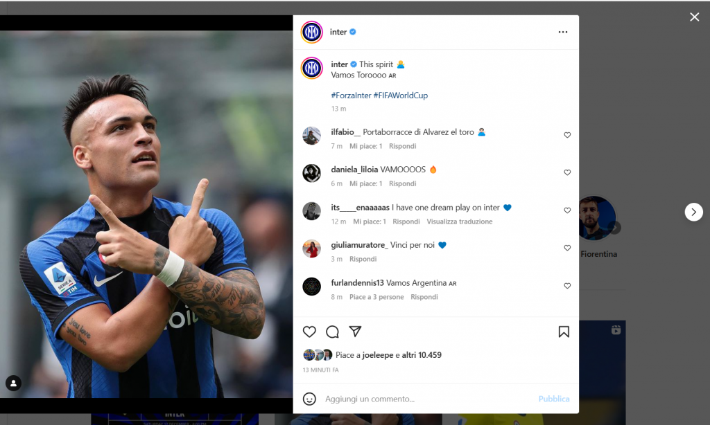 Foto L Inter Tifa Per L Argentina E Per Lautaro Martinez Nella Finalissima