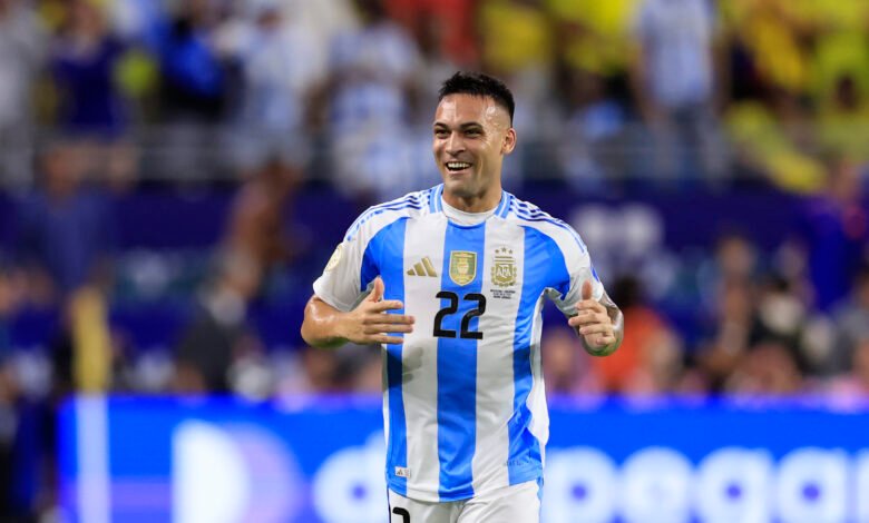 Lautaro Martinez in the Argentina-Colombia final of the Copa America