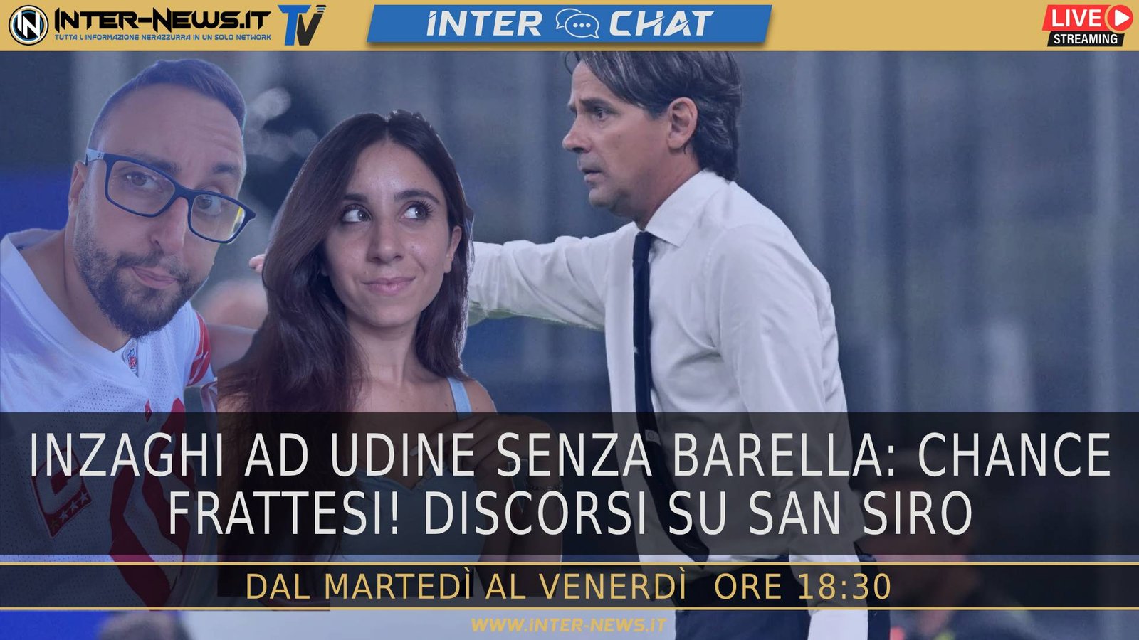 Udinese Inter senza Barella. Chance Frattesi | Inter Chat LIVE