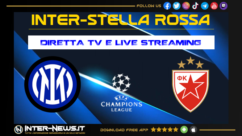 Inter Stella Rossa, 2ª giornata Champions League: dove vederla in diretta TV e streaming