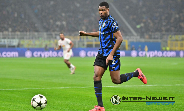 Denzel Dumfries in Inter-Lipsia, Champions League (Photo by Tommaso Fimiano, Copyright Inter-News.it)