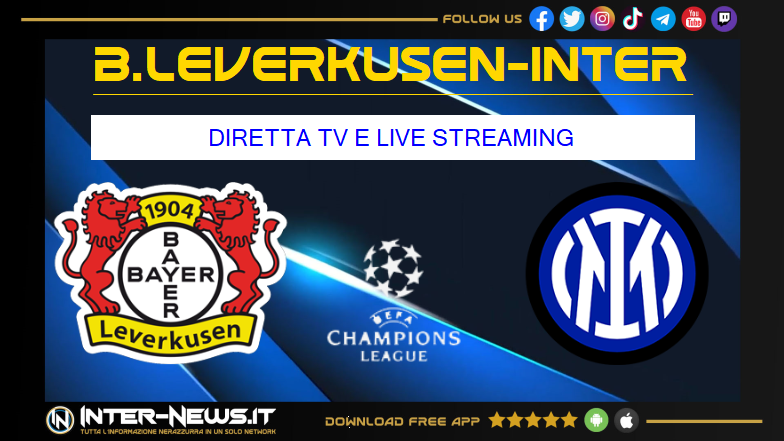 Bayer Leverkusen Inter, 6ª giornata Champions League: dove vederla in diretta TV e streaming