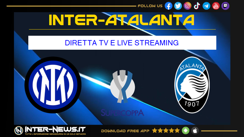 Inter Atalanta di Supercoppa Italiana: dove vederla in diretta tv e streaming