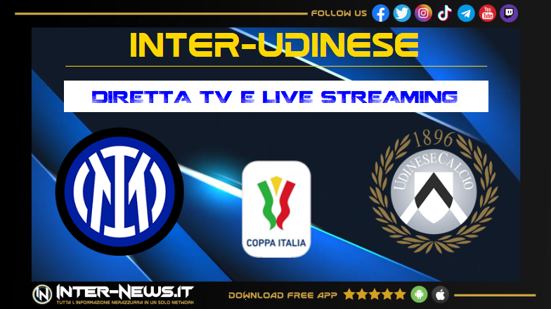 Inter Udinese di Coppa Italia, dove vederla in diretta tv e streaming