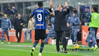 Simone Inzaghi esulta con Marcus Thuram dopo la rete del francese in Inter-Parma di Serie A (Photo by Tommaso Fimiano/Inter-News.it ©)