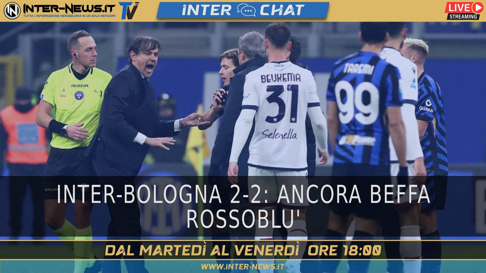 Inter Bologna 2 2, ancora beffa rossoblù | Inter Chat Live