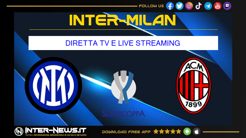 Inter Milan di Supercoppa Italiana: dove vederla in diretta tv e streaming